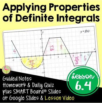 Preview of Calculus Properties of Definite Integrals with Lesson Video (Unit 6)