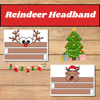 Preview of Riendeer Headband, Christmas Headband Template , Christmas Craft, winter craft
