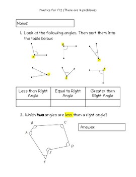 right angle problem solving year 3