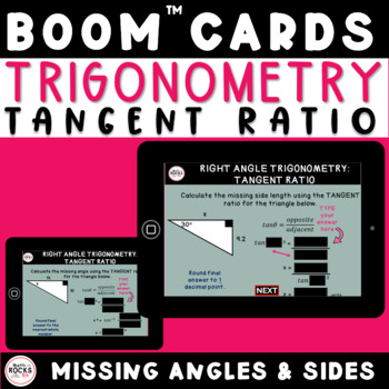 Preview of Right Triangle Trigonometry The Tangent Ratio Digital Boom Cards™