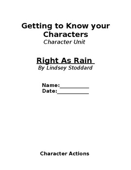 Preview of Right As Rain Character/Theme Unit -- Literary Essay