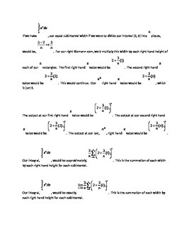 Preview of Right Riemann Sum Limited as Definition of a Definite Integral