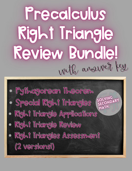 Preview of Right Triangle Notes and Assessments Bundle