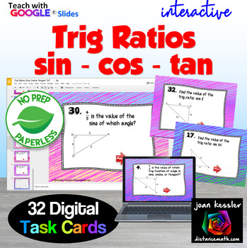 Preview of Right Triangle Ratios Digital Task Cards