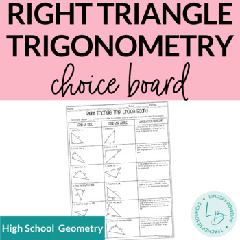 Preview of Right Triangle Trigonometry Choice Board