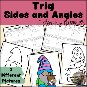 Preview of Right Triangle Trig & Inverse Trig Color by Number Activity Coffee Gnomes