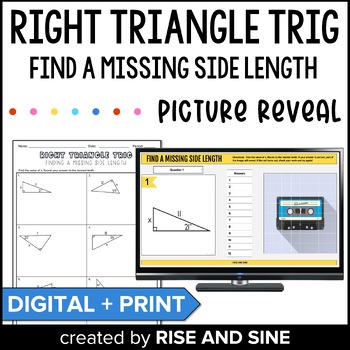 Preview of Right Triangle Trig - Missing Side Length Self Checking Digital Activity