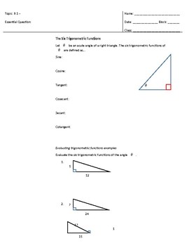 Preview of Right Triangle Trigonometry