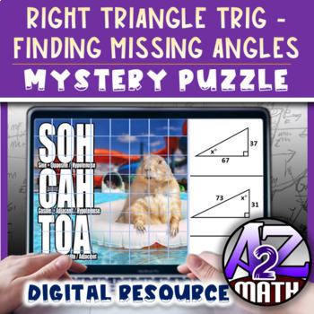 Preview of Right Triangle Trigonometry Activity Digital Pixel Art Groundhog Day 
