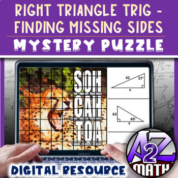 Preview of Right Triangle Trigonometry Activity Digital Pixel Art Mystery Puzzle