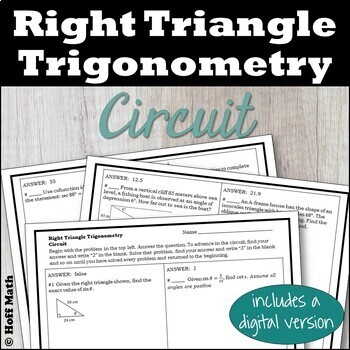 Preview of Right Triangle Trigonometry CIRCUIT | PRINT and DIGITAL