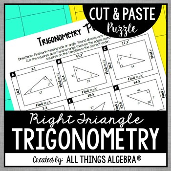 Preview of Right Triangle Trigonometry | Cut and Paste Puzzle