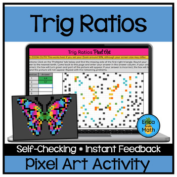 Preview of Right Triangle Trig Ratios Digital Pixel Art Activity