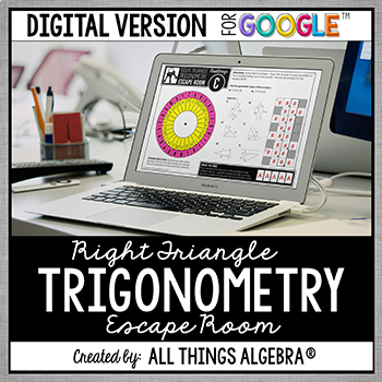 Preview of Right Triangle Trigonometry | Escape Room Activity (GOOGLE SLIDES™ VERSION)