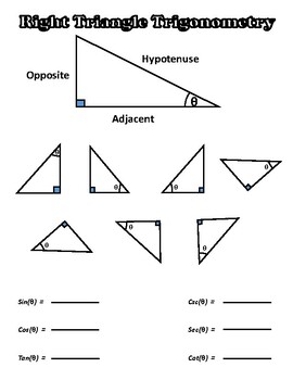Preview of Right Triangle Trigonometry Introduction Notes