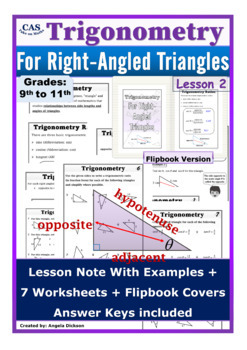 Preview of Right Triangle Trigonometry Lesson 2| Trigonometric Ratios | Note + Worksheets