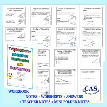 Preview of Right Triangle Trigonometry Lesson 7 | Angles Elevation & Depression Workbook