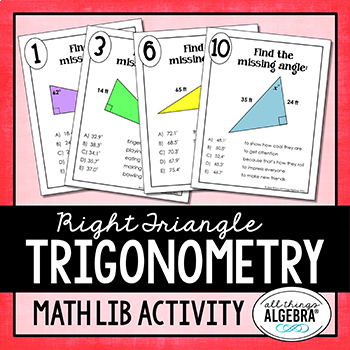 Preview of Right Triangle Trigonometry | Math Lib Activity