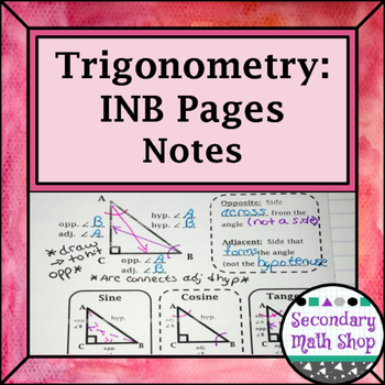 Preview of Right Triangle - Trigonometry Notes and Practice Interactive Notebook Pages