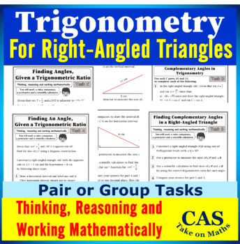 Preview of Right Triangle Trigonometry | Pair or Group Tasks | Working Mathematically