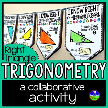 Preview of Right Triangle Trigonometry Math Pennant Activity