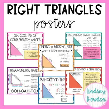 Preview of Right Triangle Posters (Geometry Word Wall)