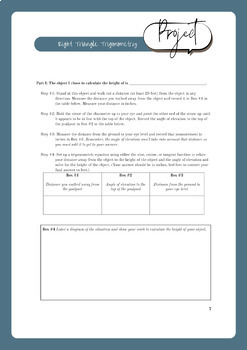 Preview of Right Triangle Trigonometry Project