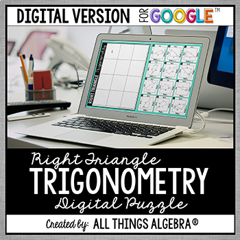 Preview of Right Triangle Trigonometry Puzzle: DIGITAL VERSION (for Google Slides™)