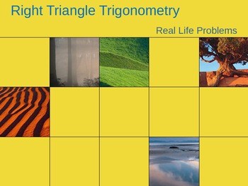 Preview of Right Triangle Trigonometry:  Real Life Problems