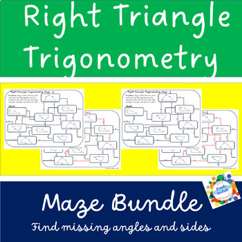 Preview of Right Triangle Trigonometry (SOH CAH TOA) find missing angles and sides - Mazes