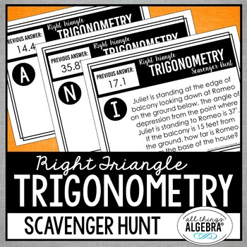 Preview of Right Triangle Trigonometry | Scavenger Hunt
