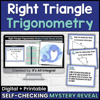 Preview of Right Triangle Trigonometry Self Checking Activity | Digital & Printable
