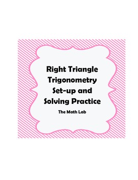 Preview of Right Triangle Trigonometry Set-Up and Solving Puzzle