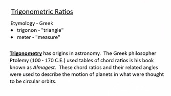 Preview of Right Triangle Trigonometry - Sine, Cosine, Tangent