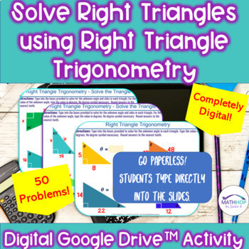 Preview of Right Triangle Trigonometry - Solve Right Triangles Digital Activity