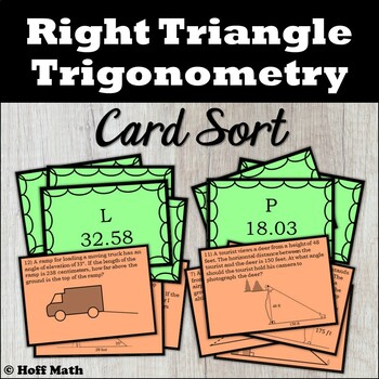 Preview of Right Triangle Trigonometry Word Problems CARD SORT