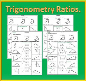 Preview of Right Triangle Trigonometry Worksheets: SOH CAH TOA