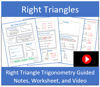 Preview of Right Triangle Trigonometry and Inverse Trig Guided Notes and Video