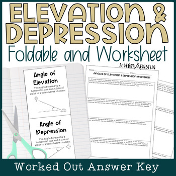 Preview of Angles of Elevation and Depression Foldable Notes and Worksheet