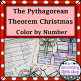 Right Triangle - Pythagorean Theorem Color-By-Number Christmas Worksheet