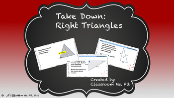 Preview of Right Triangles Review ~ Take Down Game