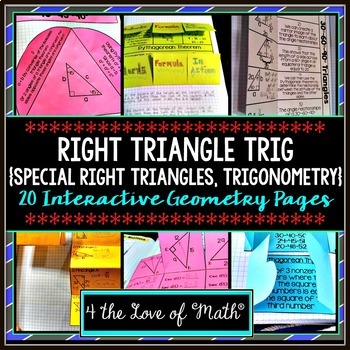 Preview of Right Triangles, Trig: Geometry Interactive Notebook Pages