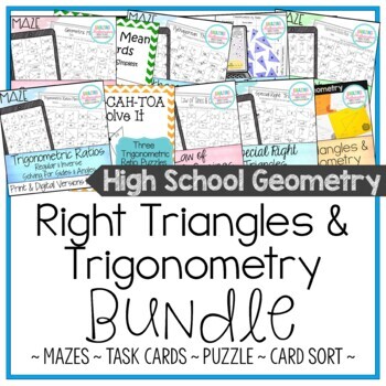 Preview of Right Triangles & Trigonometry Activity Bundle