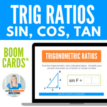Preview of Right Triangles Trigonometry Boom Cards™ Sin Cos Tan Digital Activity