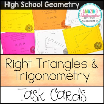 Preview of Right Triangles & Trigonometry Task Cards