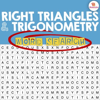 Preview of Right Triangles & Trigonometry Word Search Activity
