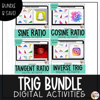 Preview of Right Triangles Using Trig: Sine, Cosine, Tangent, Inverse Trig Digital BUNDLE