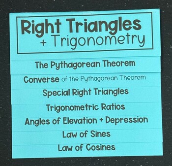 Preview of Right Triangles and Trig Unit Review - Geometry Foldable