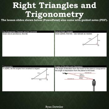 Preview of Right Triangles and Trigonometry Unit Pack