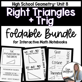 Preview of Right Triangles and Trigonometry Foldables for Geometry Interactive Notebooks